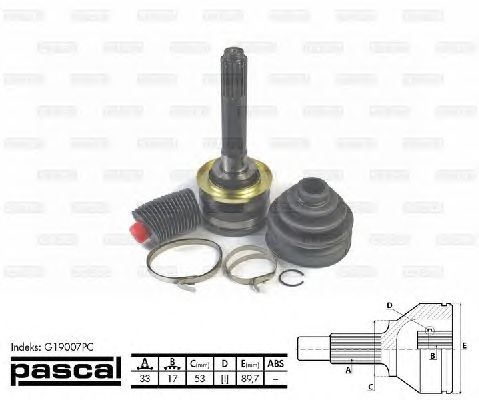 Комплект ШРУСов PASCAL G19007PC