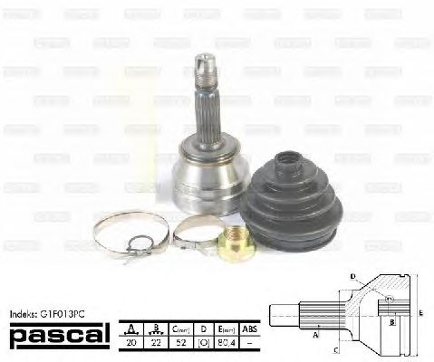 Комплект ШРУСов PASCAL G1F013PC