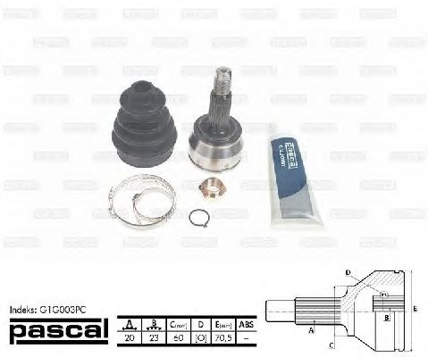 ШРУС PASCAL G1G003PC