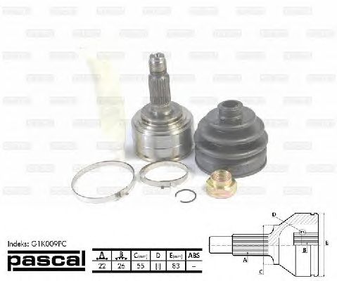 Комплект ШРУСов PASCAL G1K009PC
