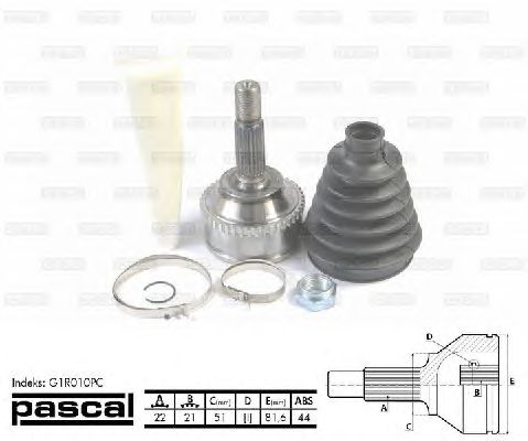 Комплект ШРУСов PASCAL G1R010PC