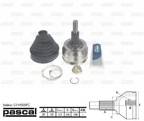 Комплект ШРУСов PASCAL G1W035PC