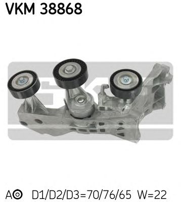 Натяжной ролик поликлинового ремня SKF VKM 38868