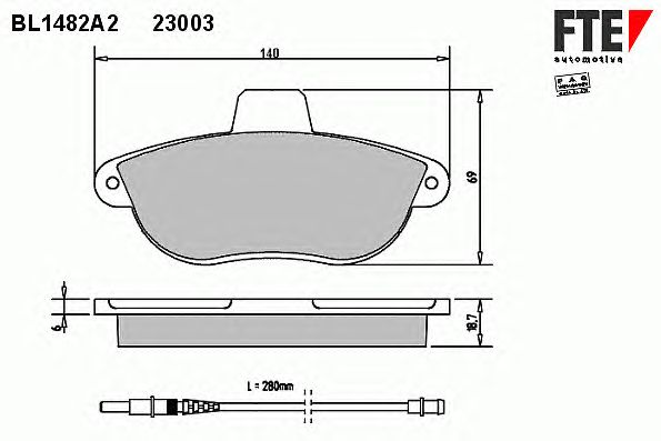 Тормозные колодки FTE BL1482A2