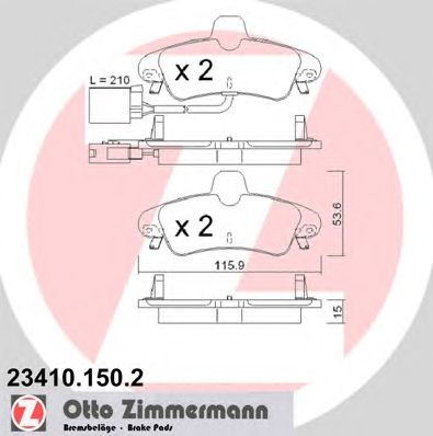 Тормозные колодки ZIMMERMANN 23410.150.2