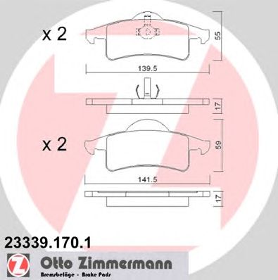 Тормозные колодки ZIMMERMANN 23339.170.1