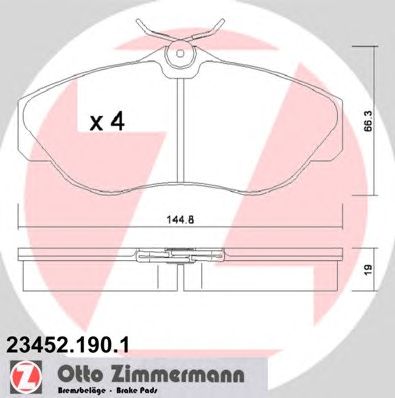 Тормозные колодки ZIMMERMANN 23452.190.1