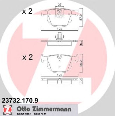 Тормозные колодки ZIMMERMANN 23732.170.9