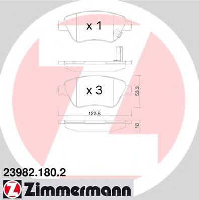 Тормозные колодки ZIMMERMANN 23982.180.2