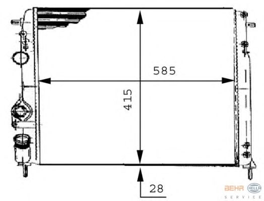 Радиатор, охлаждение двигателя HELLA 8MK 376 717-441