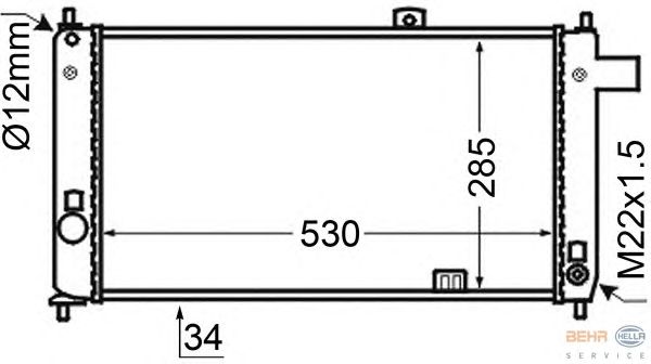 Радиатор, охлаждение двигателя HELLA 8MK 376 727-771