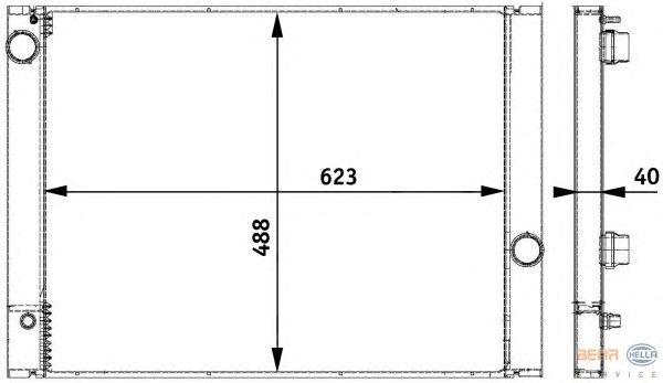 Радиатор, охлаждение двигателя HELLA 8MK 376 729-501