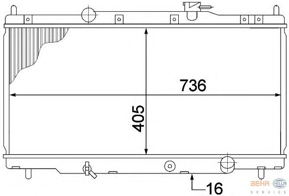 Радиатор, охлаждение двигателя HELLA 8MK 376 768-311