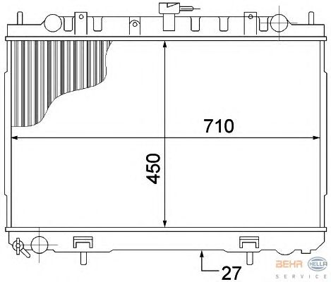 Радіатор, охолодження двигуна HELLA 8MK 376 770-781