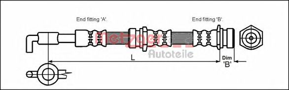 Тормозной шланг METZGER 4114062
