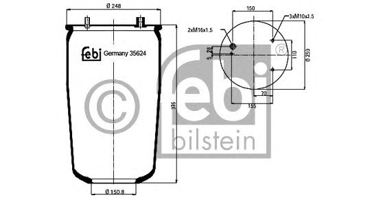 Пневмоподушка підвіски FEBI BILSTEIN 35624