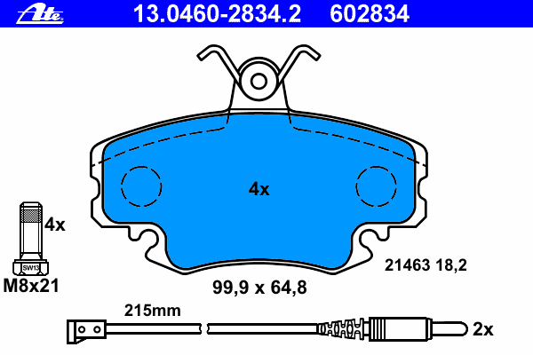 Тормозные колодки ATE 13.0460-2834.2