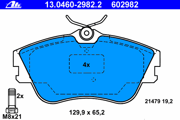 Тормозные колодки ATE 13.0460-2982.2