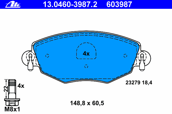 Тормозные колодки ATE 13.0460-3987.2