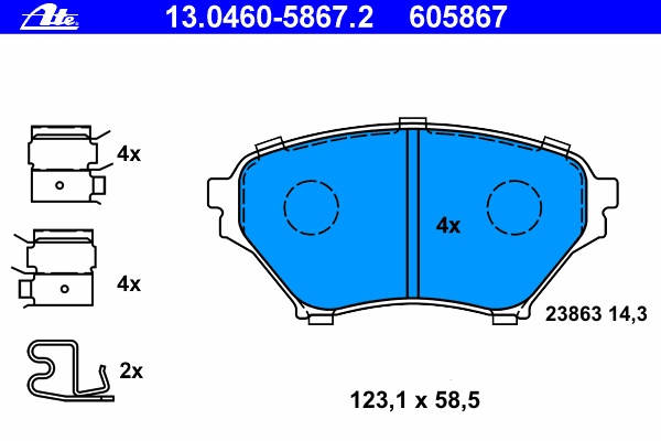 Тормозные колодки ATE 13.0460-5867.2