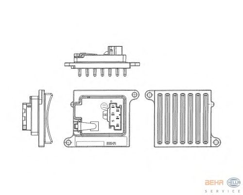 Регулятор, вентилятор салона BEHR HELLA SERVICE 5HL 351 321-241