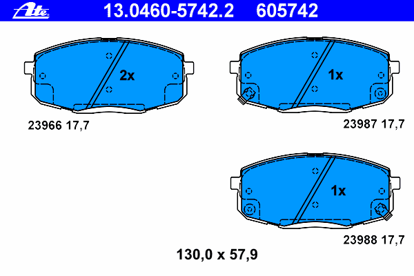 Тормозные колодки ATE 13.0460-5742.2