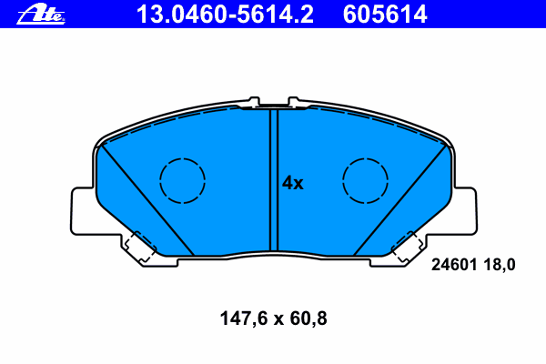 Тормозные колодки ATE 13.0460-5614.2