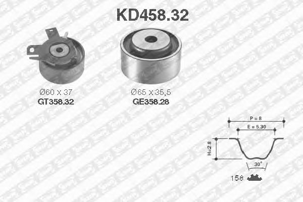 Комплект ремня ГРМ SNR KD458.32