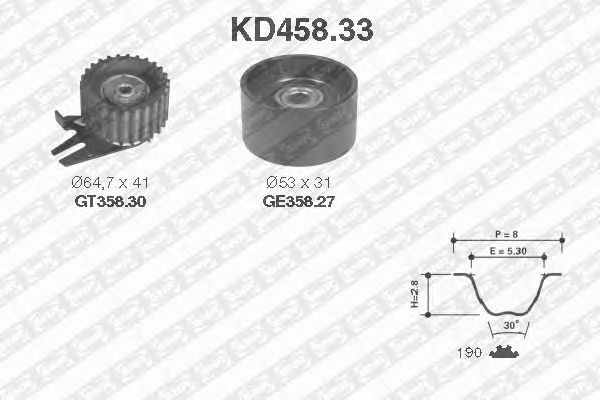 Комплект ремня ГРМ SNR KD458.33