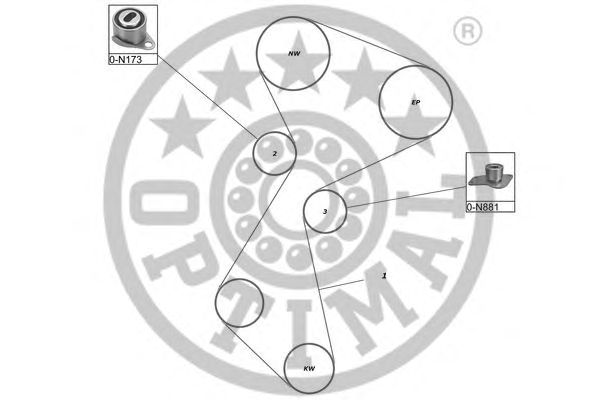 Комплект ремня ГРМ OPTIMAL SK-1108S