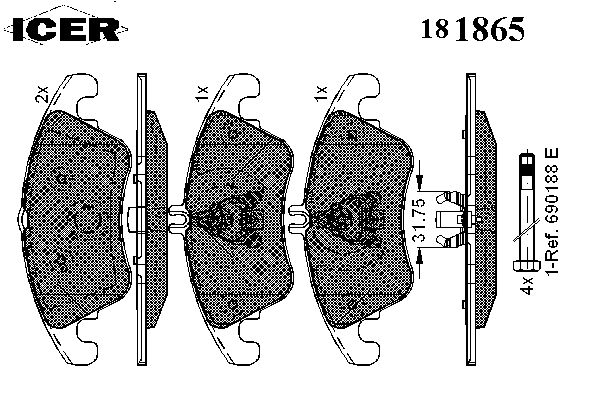 Тормозные колодки ICER 181865
