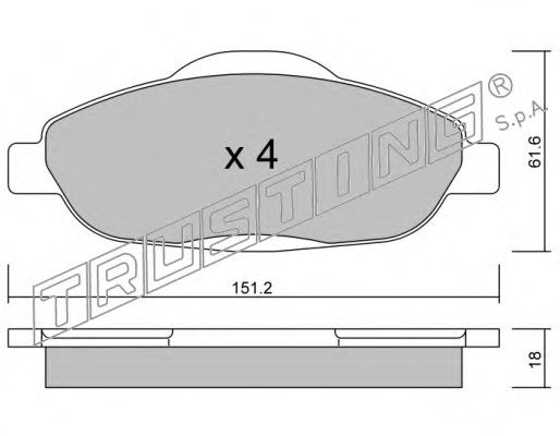 Гальмівні колодки TRUSTING 820.0