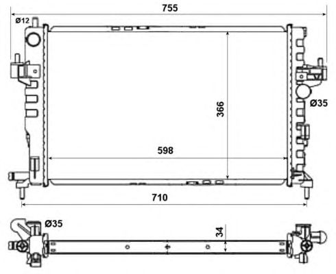 Радиатор, охлаждение двигателя NRF 58282