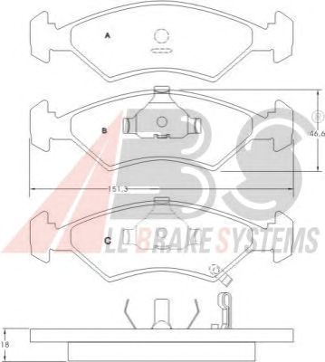 Тормозные колодки A.B.S. 36886