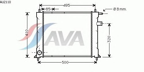 Радиатор, охлаждение двигателя AVA QUALITY COOLING AU2110