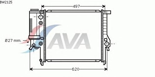 Радиатор, охлаждение двигателя AVA QUALITY COOLING BW2125