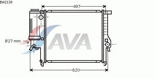 Радиатор, охлаждение двигателя AVA QUALITY COOLING BW2139