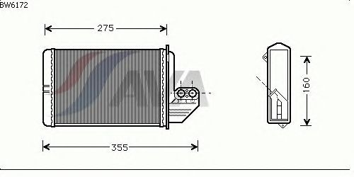 Радиатор отопителя AVA QUALITY COOLING BW6172