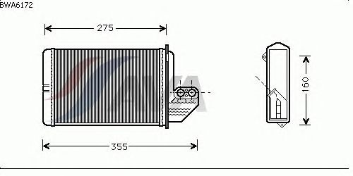 Радиатор отопителя AVA QUALITY COOLING BWA6172