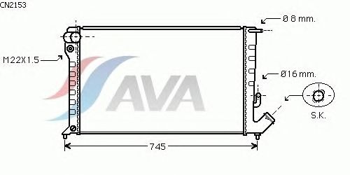 Радиатор, охлаждение двигателя AVA QUALITY COOLING CN2153
