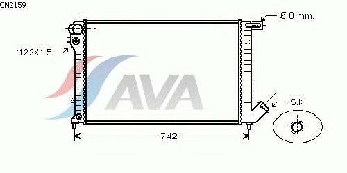 Радіатор, охолодження двигуна AVA QUALITY COOLING CN2159