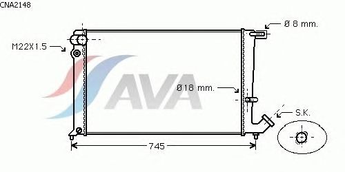 Радиатор, охлаждение двигателя AVA QUALITY COOLING CNA2148