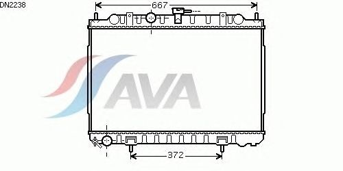 Радиатор, охлаждение двигателя AVA QUALITY COOLING DN2238