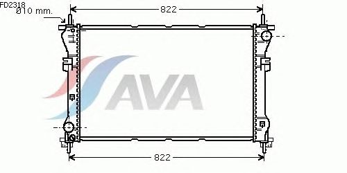 Радиатор, охлаждение двигателя AVA QUALITY COOLING FD2318