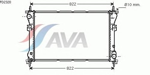 Радіатор, охолодження двигуна AVA QUALITY COOLING FD2320