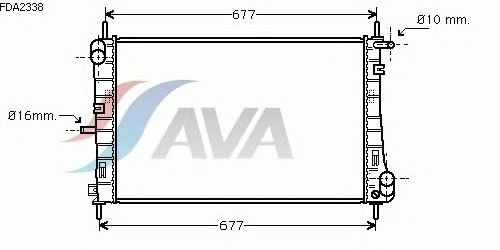 Радиатор, охлаждение двигателя AVA QUALITY COOLING FDA2338