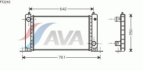 Радиатор, охлаждение двигателя AVA QUALITY COOLING FT2243