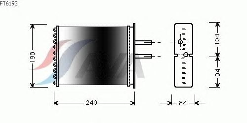Радиатор отопителя AVA QUALITY COOLING FT6193