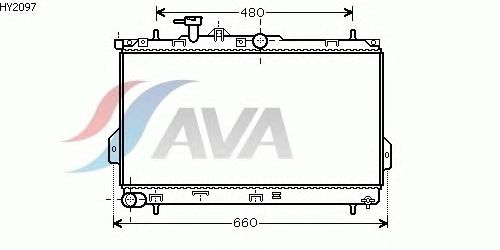 Радіатор, охолодження двигуна AVA QUALITY COOLING HY2097