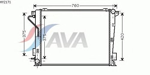 Радиатор, охлаждение двигателя AVA QUALITY COOLING HY2171